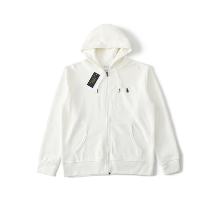 Embroidered Hooded Zip-Up Sweatshirt Jacket