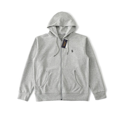 Embroidered Hooded Zip-Up Sweatshirt Jacket