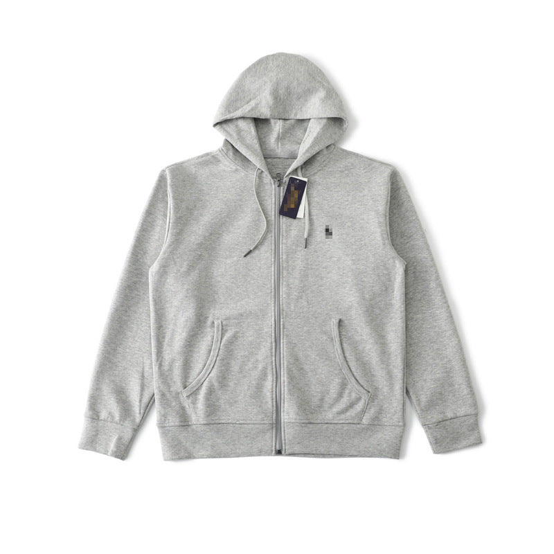 Embroidered Hooded Zip-Up Sweatshirt Jacket