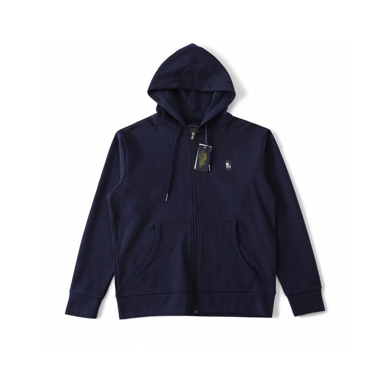 Embroidered Hooded Zip-Up Sweatshirt Jacket