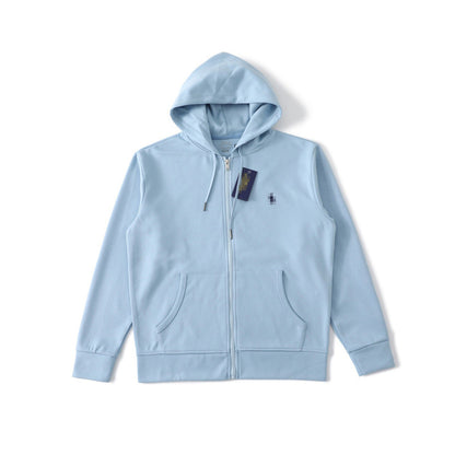 Embroidered Hooded Zip-Up Sweatshirt Jacket
