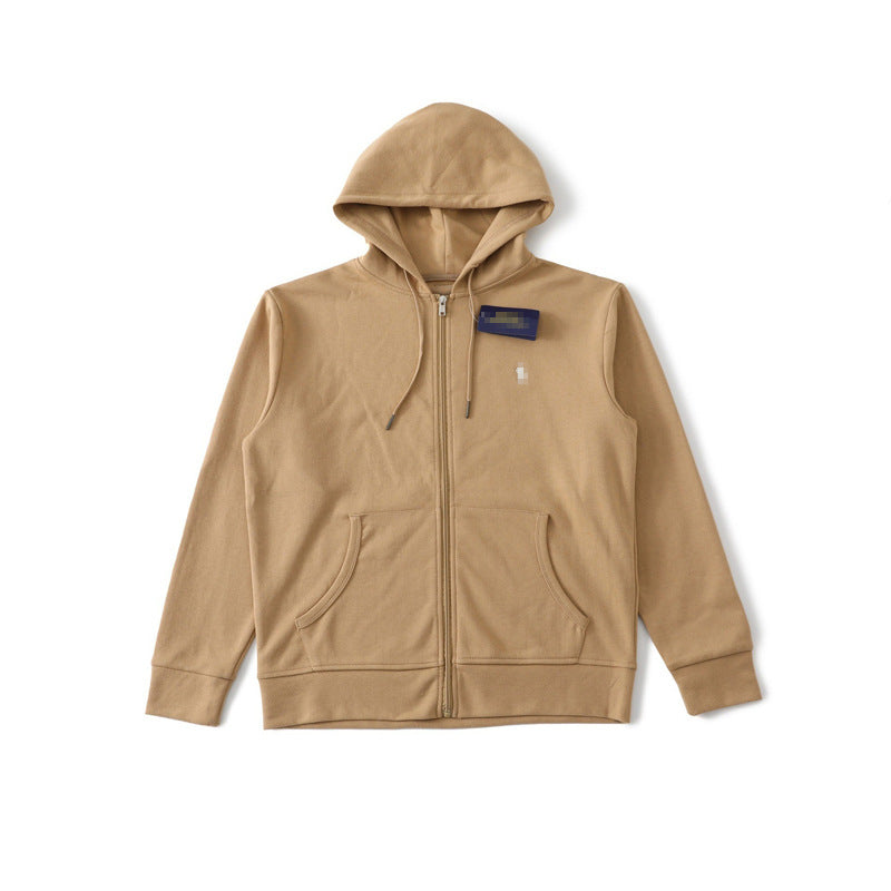 Embroidered Hooded Zip-Up Sweatshirt Jacket