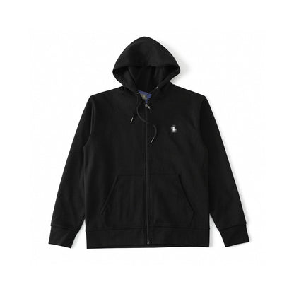 Embroidered Hooded Zip-Up Sweatshirt Jacket