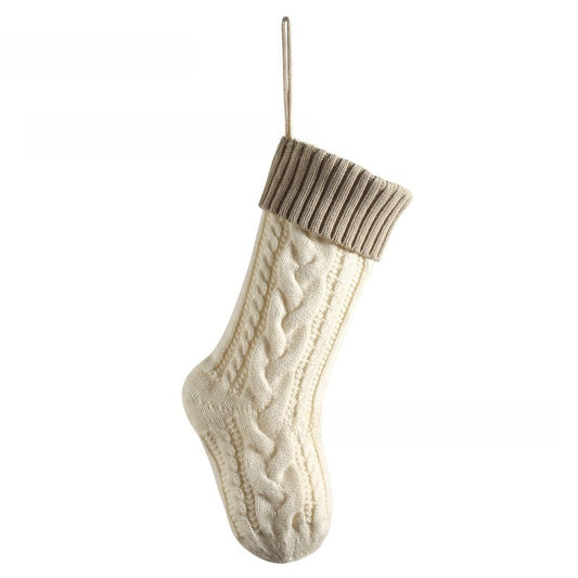 Embroidered Knit Christmas Stocking