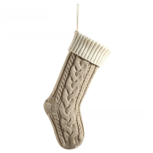 Embroidered Knit Christmas Stocking
