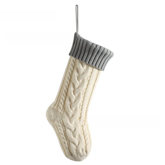Embroidered Knit Christmas Stocking