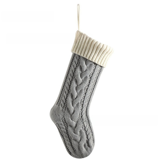 Embroidered Knit Christmas Stocking