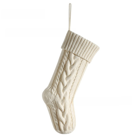 Embroidered Knit Christmas Stocking