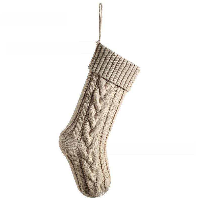 Embroidered Knit Christmas Stocking