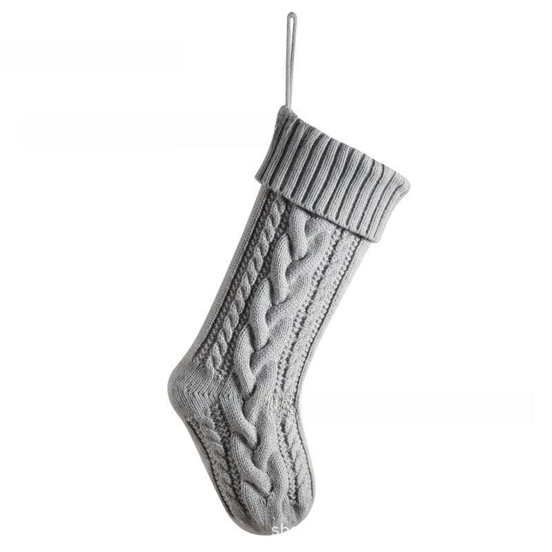 Embroidered Knit Christmas Stocking