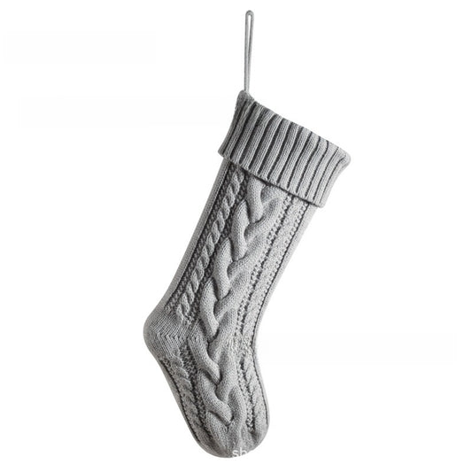 Embroidered Knit Christmas Stocking