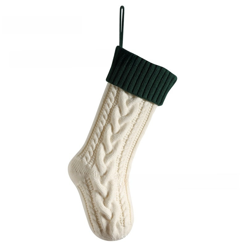 Embroidered Knit Christmas Stocking