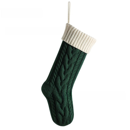 Embroidered Knit Christmas Stocking