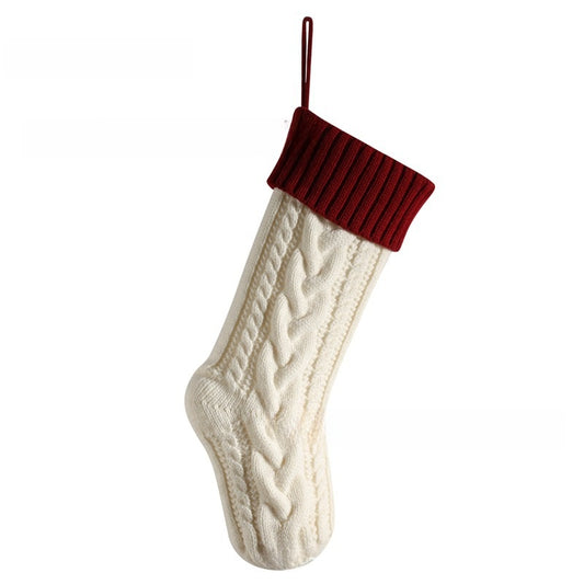 Embroidered Knit Christmas Stocking
