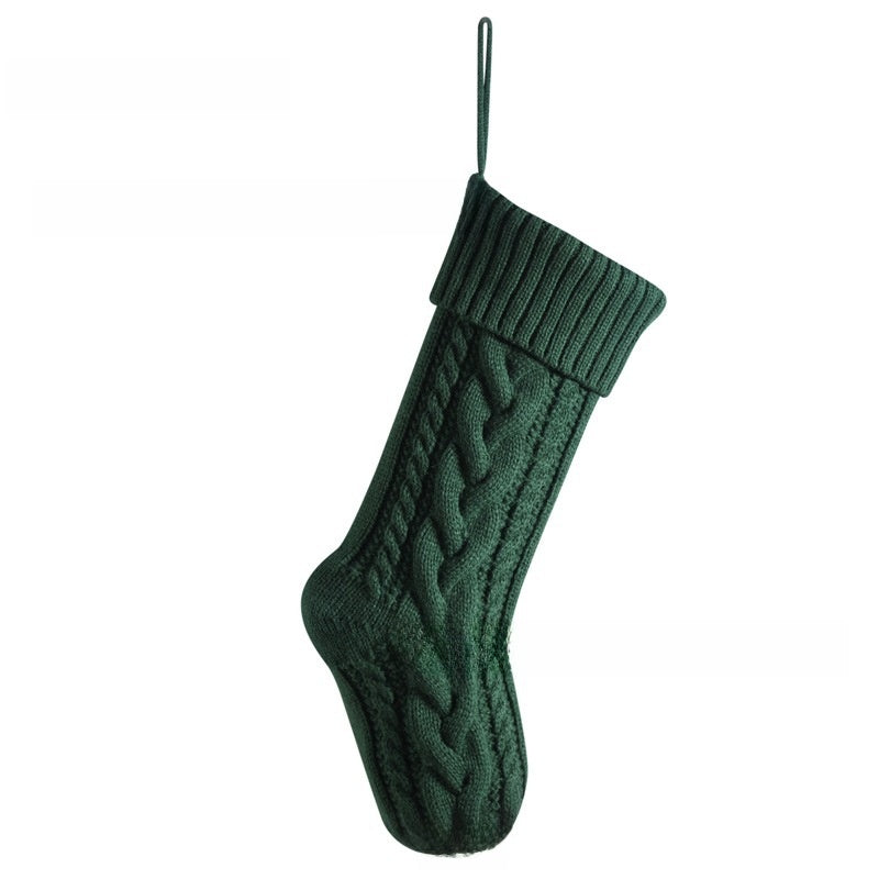 Embroidered Knit Christmas Stocking