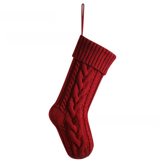 Embroidered Knit Christmas Stocking