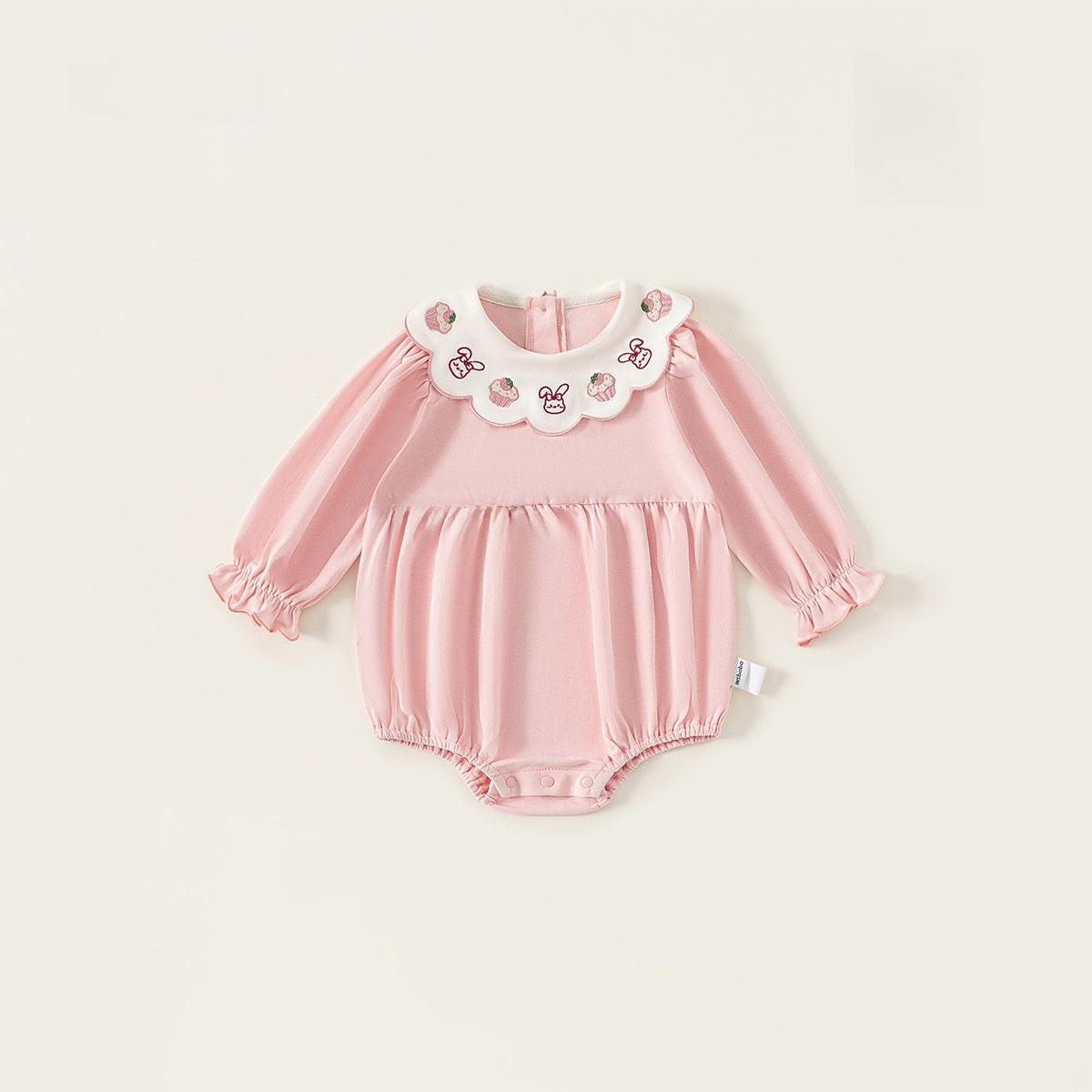 Embroidered lace collar girls' one-piece dress