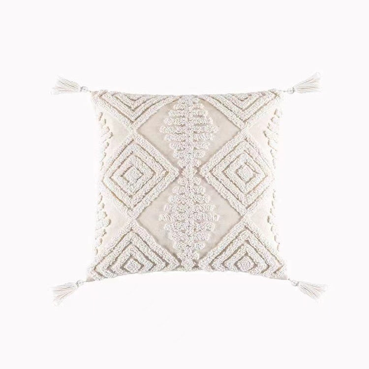 Embroidered leaves pillow case