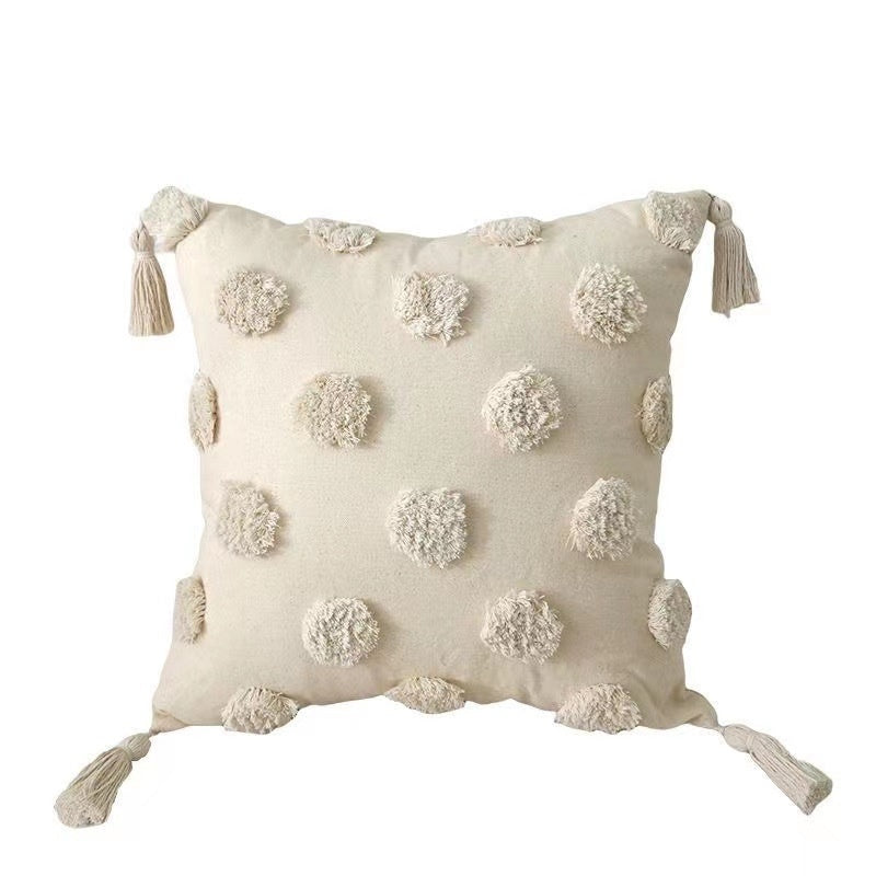 Embroidered leaves pillow case