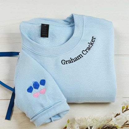 Embroidered Letter Round Neck Sweater