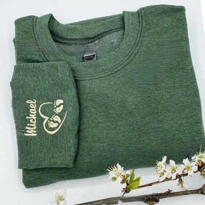 Embroidered Letter Round Neck Sweater
