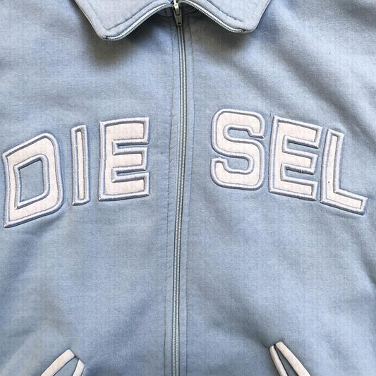 Embroidered Letter Zipper Sweatshirt
