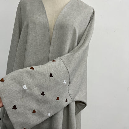Embroidered Long Cardigan Dress