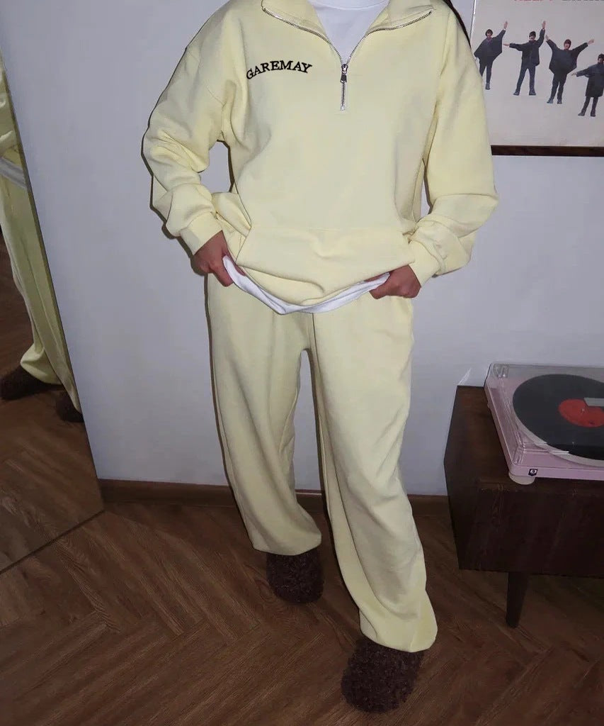 Embroidered Long Sleeve Sweatshirt and Pants Set