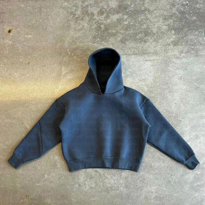 Embroidered loose hooded sweatshirt