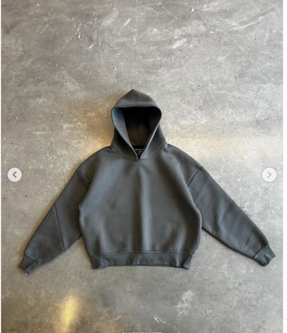 Embroidered loose hooded sweatshirt