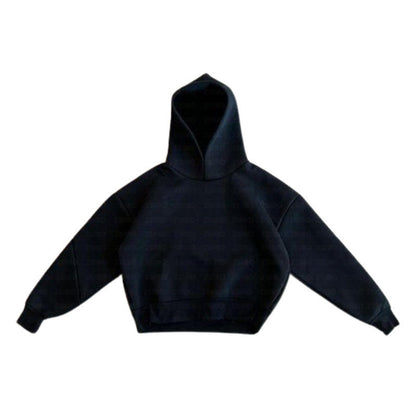 Embroidered loose hooded sweatshirt