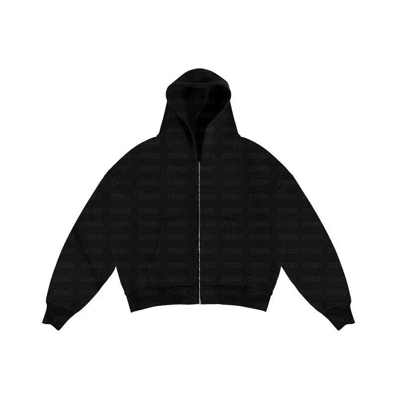 Embroidered loose hooded sweatshirt