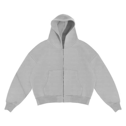 Embroidered loose hooded sweatshirt