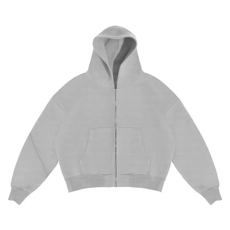Embroidered loose hooded sweatshirt