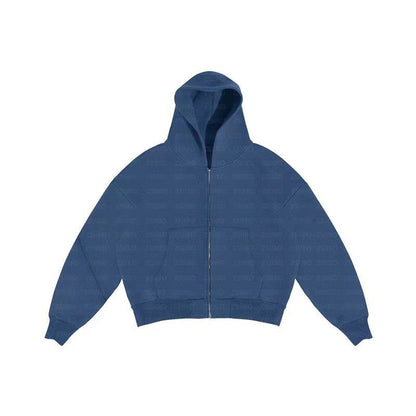 Embroidered loose hooded sweatshirt