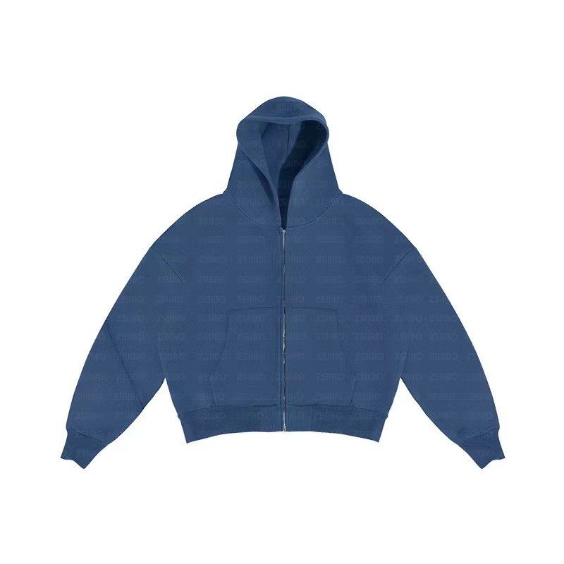Embroidered loose hooded sweatshirt
