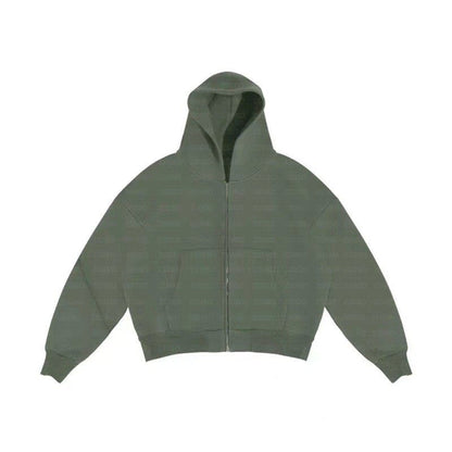 Embroidered loose hooded sweatshirt