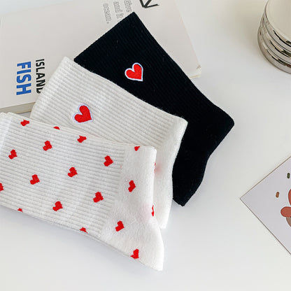 Embroidered love socks