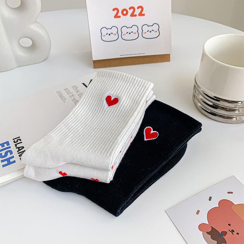 Embroidered love socks