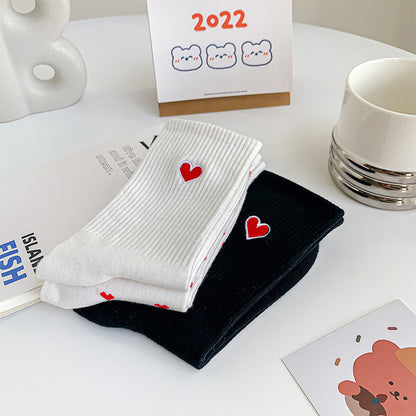 Embroidered love socks