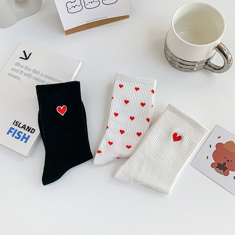 Embroidered love socks