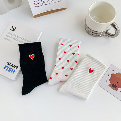 Embroidered love socks