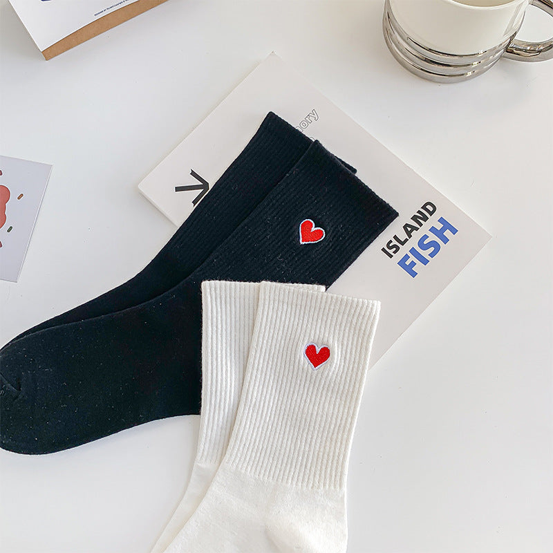 Embroidered love socks