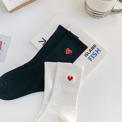 Embroidered love socks