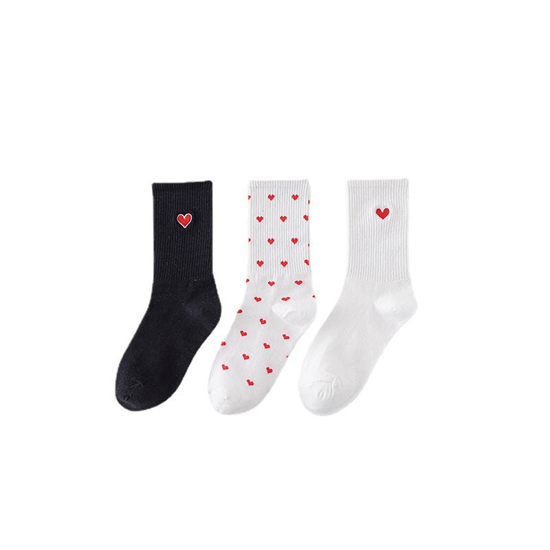 Embroidered love socks