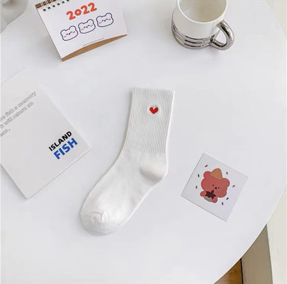 Embroidered love socks