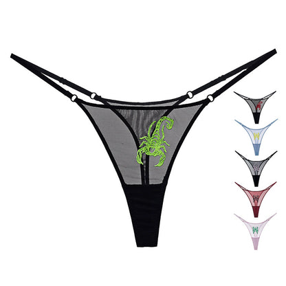 Embroidered Mesh T-Pants