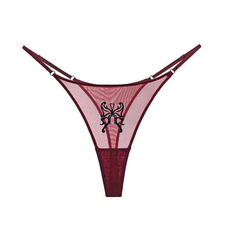 Embroidered Mesh T-Pants