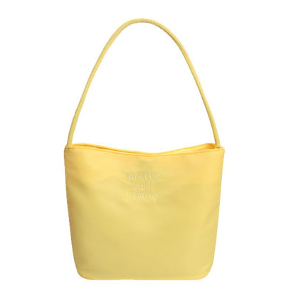 Embroidered Nylon Shoulder Bag