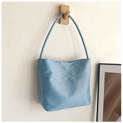 Embroidered Nylon Shoulder Bag